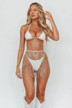 Venus Rising Diamante Bodychain Skirt Silver -Trend Whisper FS0003 20SILVER 5