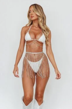 Venus Rising Diamante Bodychain Skirt Silver -Trend Whisper FS0003 20SILVER 7