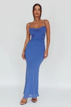 Teava Laced Waist Maxi Dress Blue -Trend Whisper ME0196DR01 20BLUE 2