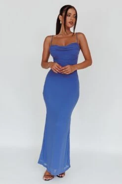 Teava Laced Waist Maxi Dress Blue -Trend Whisper ME0196DR01 20BLUE 5
