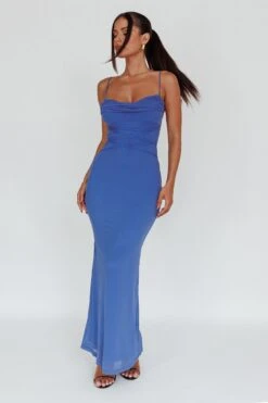 Teava Laced Waist Maxi Dress Blue -Trend Whisper ME0196DR01 20BLUE 6