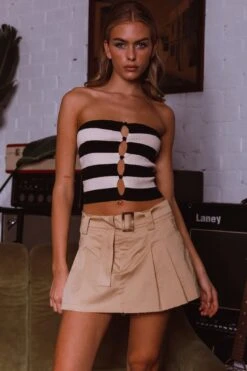 Liza Low Rise Mini Skirt Tan -Trend Whisper SL11746 20TAN 8