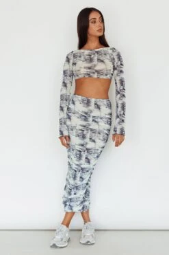 Blue Moons Ruched Midi Skirt Indigo Denim -Trend Whisper SLC3328 S 20INDIGO 20DENIM 5