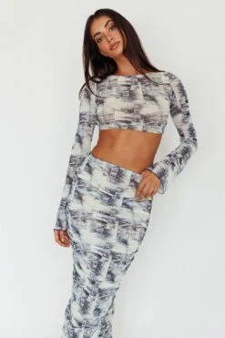 Blue Moons Ruched Midi Skirt Indigo Denim -Trend Whisper SLC3328 S 20INDIGO 20DENIM 6