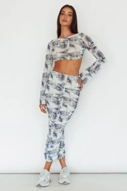 Blue Moons Ruched Midi Skirt Indigo Denim -Trend Whisper SLC3328 S 20INDIGO 20DENIM 7