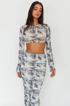 Blue Moons Ruched Midi Skirt Indigo Denim -Trend Whisper SLC3328 S 20INDIGO 20DENIM 8