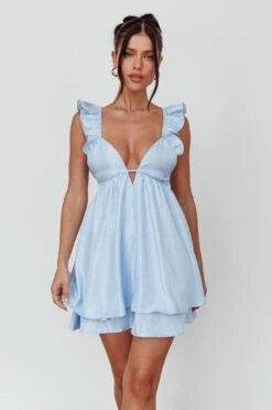 Siren Song Frill Strap Mini Dress Sky -Trend Whisper SLCD11933 20SKY 4