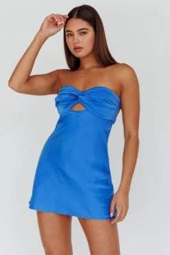 Firefly Twist Bust Mini Dress Marine Blue
