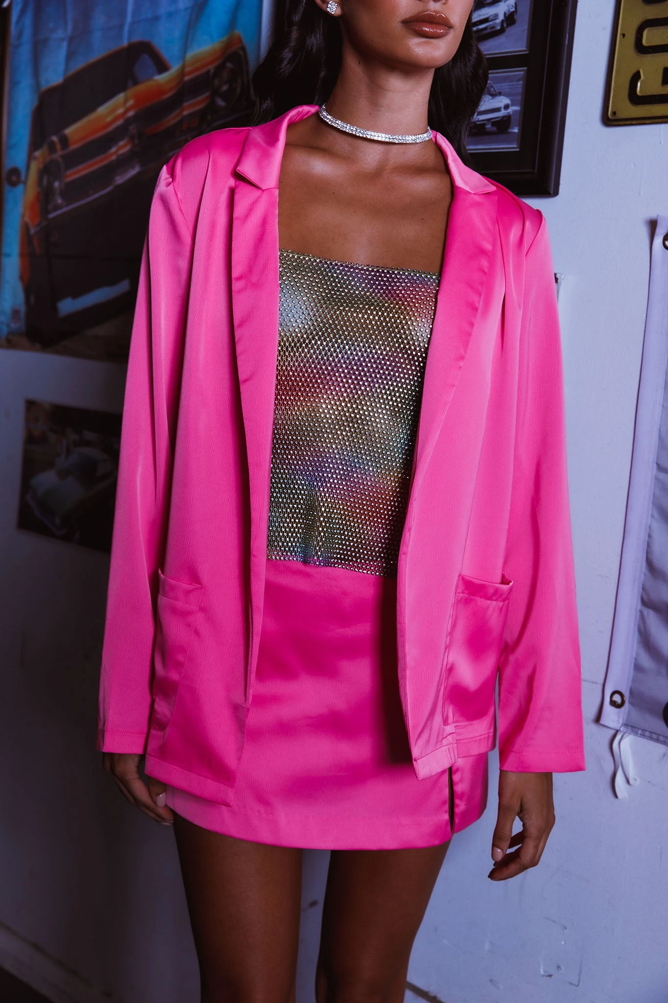 Cleo Satin Mini Skort Pink 4 Cleo Satin Mini Skort Pink - Image 4