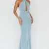 Ileana Twist Bodice Maxi Dress Light Blue