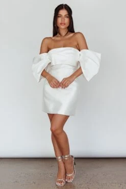 Magnolia Off-Shoulder Mini Dress White -Trend Whisper SLLD9451 20WHITE 2