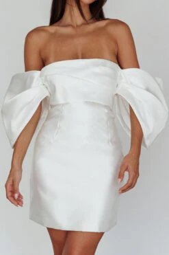Magnolia Off-Shoulder Mini Dress White -Trend Whisper SLLD9451 20WHITE 4