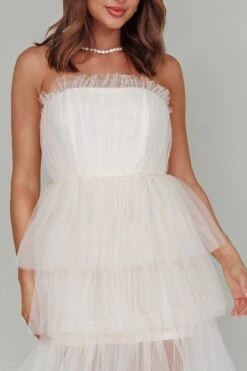 Written In The Stars Layered Tulle Maxi Dress Cream -Trend Whisper SLMD3470 20CREAM 4