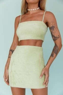 Light Speed Fluffy Mini Skirt Pistachio -Trend Whisper SLS13448 S 20PISTACHIO 4