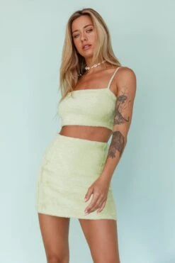Light Speed Fluffy Mini Skirt Pistachio -Trend Whisper SLS13448 S 20PISTACHIO 6