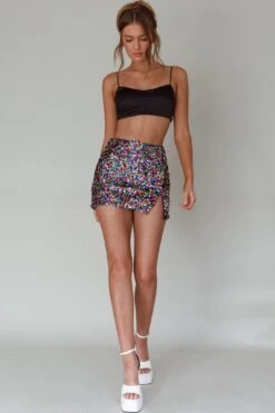 La Nuit Sequin Mini Skirt Multi -Trend Whisper SLY22205 20MULTI 7