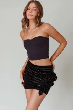 City Night Frill-Trim Mini Skirt Black -Trend Whisper SLY22282 20BLACK 6