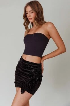 City Night Frill-Trim Mini Skirt Black -Trend Whisper SLY22282 20BLACK 7