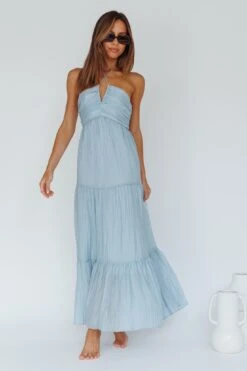 Asiah Halterneck Maxi Dress Ice Blue -Trend Whisper SN0049H02 20ICE 20BLUE 6