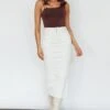 Thalia Pocket Midi Skirt White