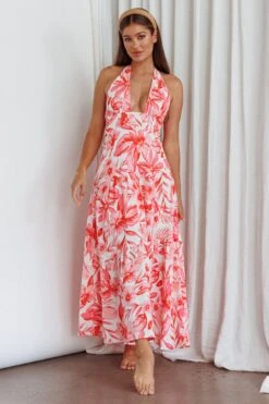 Bondi Keyhole Bust Maxi Dress Floral Pink -Trend Whisper SR0008J06 20PINK 5