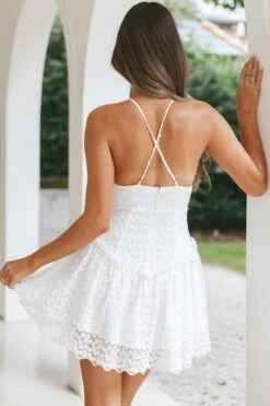 Belize Flounce Hem Mini Dress White -Trend Whisper SR0323DWHITE 3