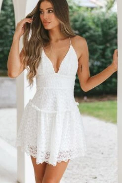 Belize Flounce Hem Mini Dress White -Trend Whisper SR0323DWHITE 6