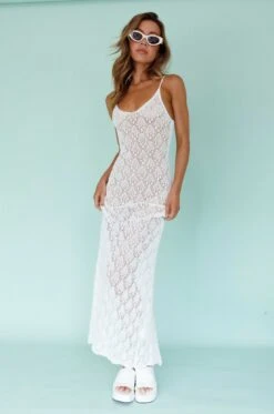 Maldives Knit Maxi Dress White -Trend Whisper SR0761J 20WHITE 7