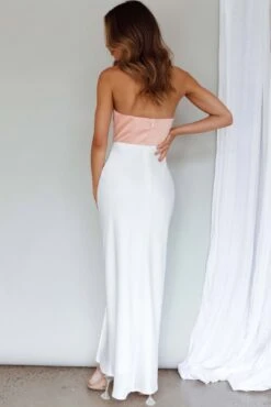 Everlee Strapless Split Midi Dress Peach -Trend Whisper SR0767J 20PEACH 3