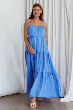 Bora Bora Tied Back Maxi Dress Blue -Trend Whisper SR0784J 20BLUE 2