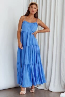 Bora Bora Tied Back Maxi Dress Blue -Trend Whisper SR0784J 20BLUE 5