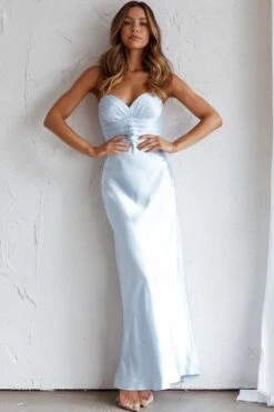 Azara Pintuck Bodice Maxi Dress Steel Blue -Trend Whisper SR0792J 20STEEL 20BLUE 2