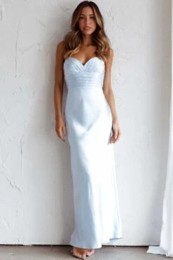 Azara Pintuck Bodice Maxi Dress Steel Blue -Trend Whisper SR0792J 20STEEL 20BLUE 9