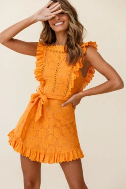 Prairie Crochet Frill Dress Sunset -Trend Whisper ST1572B SUNSET 7