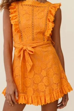 Prairie Crochet Frill Dress Sunset -Trend Whisper ST1572B SUNSET 8