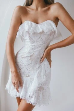 September Lace Mini Dress White -Trend Whisper ST1926DWHITE 4