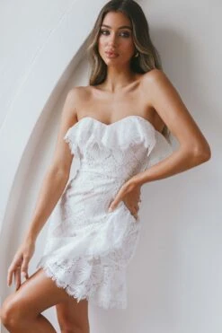 September Lace Mini Dress White -Trend Whisper ST1926DWHITE 8