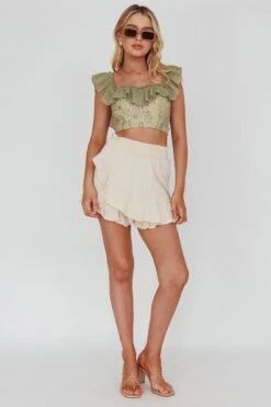 You Got It Tied Ruffle Skort Natural -Trend Whisper ST2095D S 20NATURAL 2