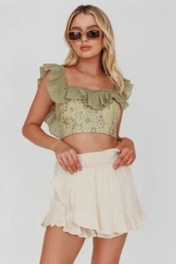 You Got It Tied Ruffle Skort Natural -Trend Whisper ST2095D S 20NATURAL 5