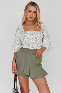 You Got It Tied Ruffle Skort Olive -Trend Whisper ST2095D S 20OLIVE 5