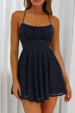 Mardi Circle Trim Lace Babydoll Dress Navy 11 Mardi Circle Trim Lace Babydoll Dress Navy -Trend Whisper ST2805D NAVY 4