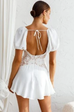 Mielle Lace Bodice Mini Dress White -Trend Whisper ST3126D 20WHITE 5