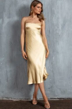 Dolce Life Low Back Midi Dress Lemon -Trend Whisper ST3228D 20LEMON 5