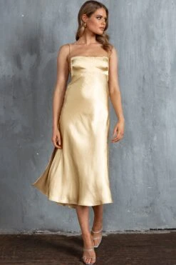 Dolce Life Low Back Midi Dress Lemon -Trend Whisper ST3228D 20LEMON 6