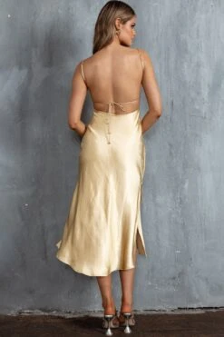 Dolce Life Low Back Midi Dress Lemon -Trend Whisper ST3228D 20LEMON 7