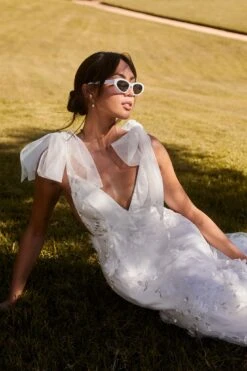 Chantilly Tied Shoulder Maxi Dress White -Trend Whisper ST3288D01WHITE 2