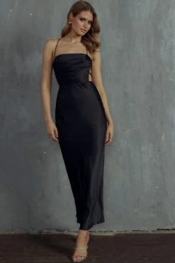 Heaven On Earth Lace-Up Back Maxi Dress Black -Trend Whisper ST3352D01 20BLACK 4