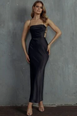 Heaven On Earth Lace-Up Back Maxi Dress Black -Trend Whisper ST3352D01 20BLACK 5