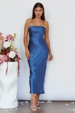 Heaven On Earth Lace-Up Back Maxi Dress Blue -Trend Whisper ST3352D01 20BLUE 7