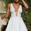 Shailene Lace Bodice A-Line Dress White